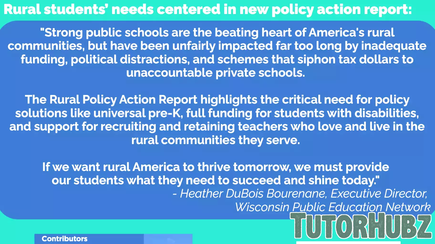 Wisconsin Coalition Advocates for Rural Education Progress